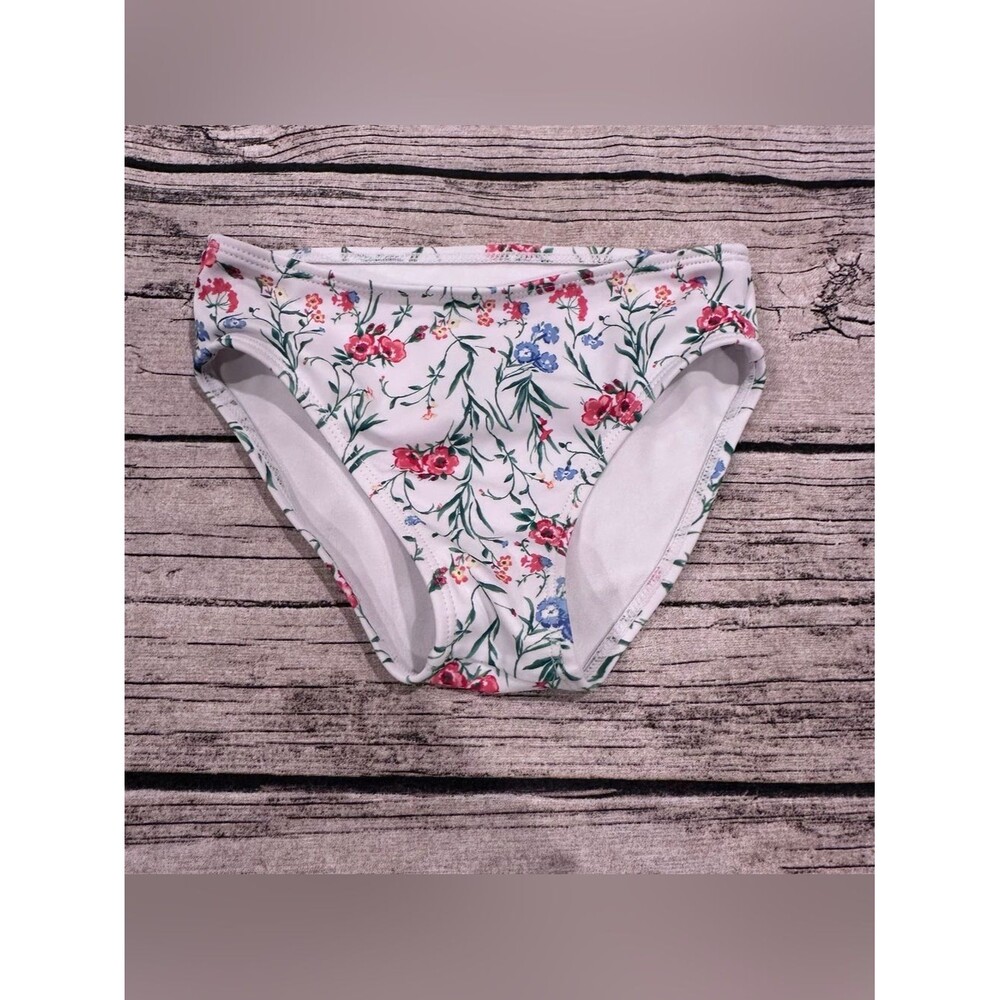 Janie and Jack White Bikini Bottoms with Pink & Green Floral Print Size 3t